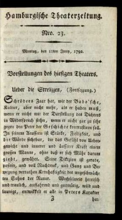 Nro. 23. Montag, den 11ten Juny, 1792