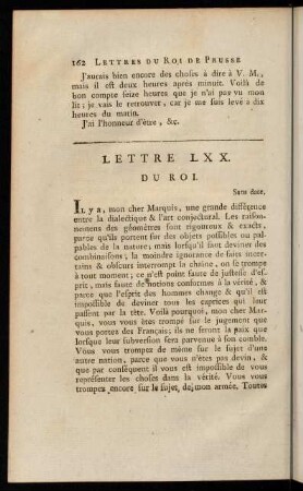 162-180, Lettre LXX. du Roi.-Lettre LXXVII. du Roi.