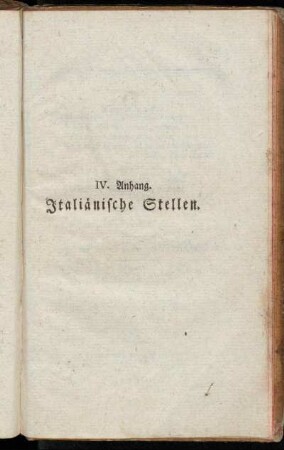 IV. Anhang. Italiänische Stellen.