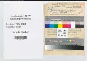 Entnazifizierung Herbert Linnartz, geb. 31.10.1906 (Elektromeister)