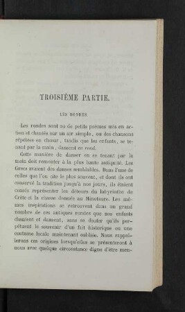 Troisième partie. Les rondes.