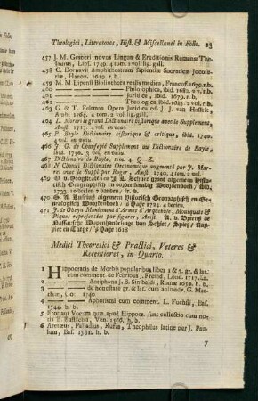 Medici Theoretici & Practici, Veteres & Recentiores