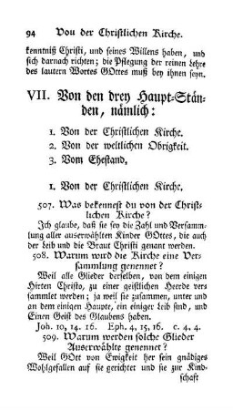 VII. Von den drey Haupt-Ständen nämlich: