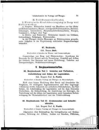 48. Bergbaukunde Teil I: Schürfen und Tiefbohren, Aufschließung und Abbau der Lagerstätten