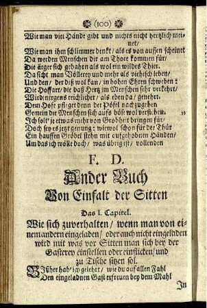 Ander Buch. Von Einfalt der Sitten