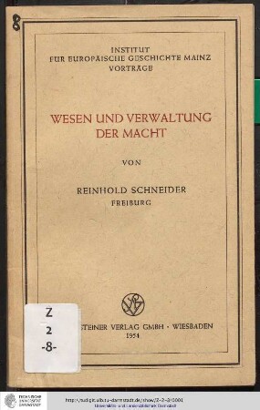 Wesen und Verwaltung der Macht