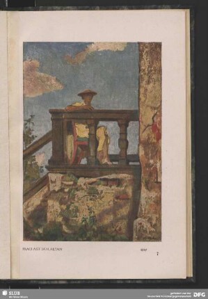 Frau auf dem Altan