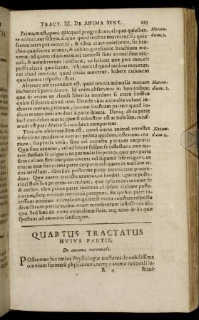 Quartus Tractatus Huius Partis, De anima rationali.