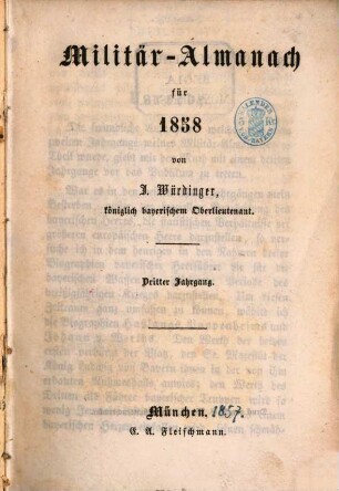 Militär-Almanach : für ..., 3. 1858