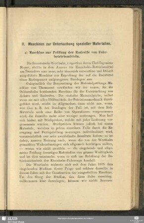 II. Maschinen zur Untersuchung spezieller Materialien