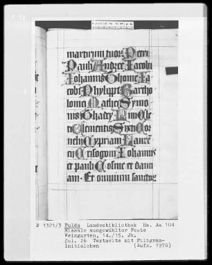 Missale ausgewählter Feste — Initiälchen, Folio 26recto
