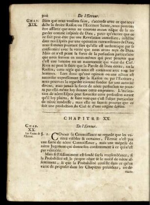 Chapitre XX. De l' Erreur