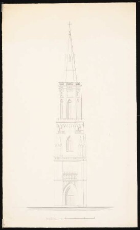 Stadtpfarrkirche St. Maria, Bunzlau Turm: Ansicht Turm (Projekt 4)