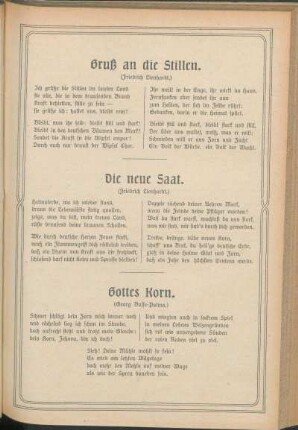 Gruß an die Stillen. (Friedrich Lienhardt.)