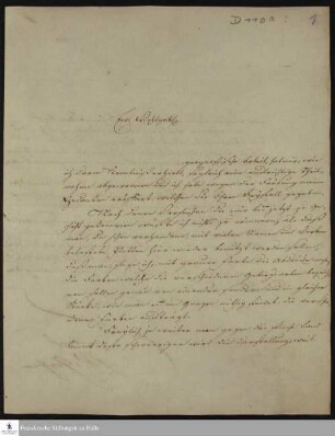 Brief von Johann Wolfgang von Goethe an Christian Keferstein.