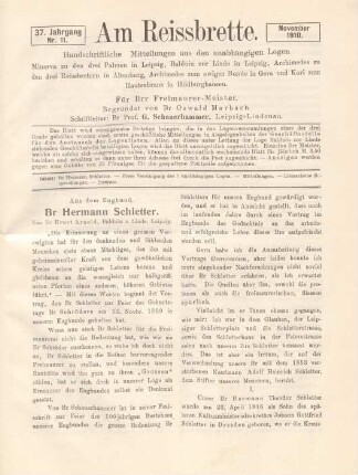 Nr. 11. November 1910.