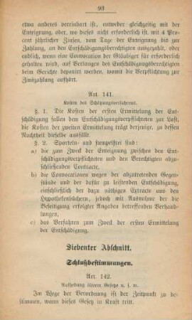 Siebenter Abschnitt. Schlußbestimmungen