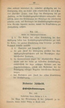 Siebenter Abschnitt. Schlußbestimmungen