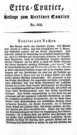 Extra-Courier, Beilage zum Berliner Courier No. 956