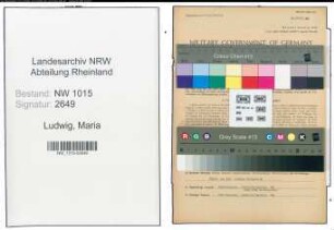 Entnazifizierung Maria Ludwig , geb. 28.03.1907 (Lehrerin)