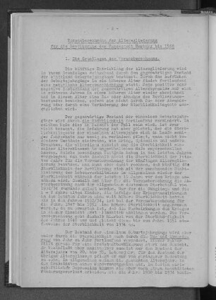 1. Die Grundlagen der Altersgliederung für die Bevölkerung der Hansestadt Hamburg bis 1966