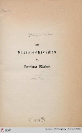 Die Steinmetzzeichen des Überlinger Münsters