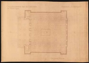 Neue Wache (Königswache), Berlin Umgestaltung zur Gedächtnisstätte für die Gefallenen des 1. Weltkriegs: Grundriss 1:50