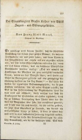 Des Staatskanzlers Grafen Kaspar von Schlik Jugend- und Bildungsgeschichte