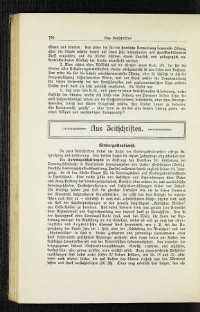 Aus Zeitschriften : Kindergottesdienst