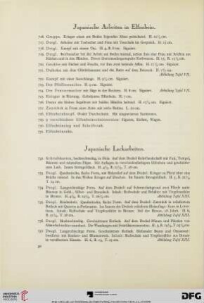 Japanische Arbeiten in Elfenbein, Japanische Lackarbeiten , Japanische Schwerter (Nr. 716-825)