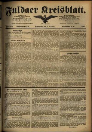 Ausgabe vom Samstag, den 06. Oktober 1906.