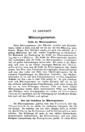 XV. Abschnitt. Mikroorganismen.