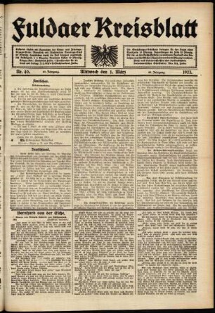 Ausgabe vom Mittwoch, den 01. März 1911.