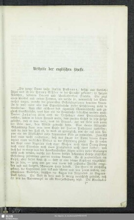 Urtheile der englischen Presse