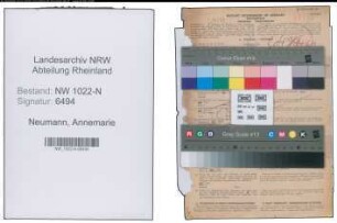 Entnazifizierung Annemarie Neumann , geb. 28.05.1906 (Lehrerin)