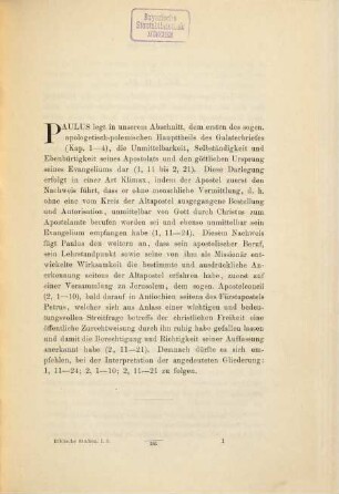 Die Selbstvertheidigung des heiligen Paulus im Galaterbriefe (1,11 bis 2,21)