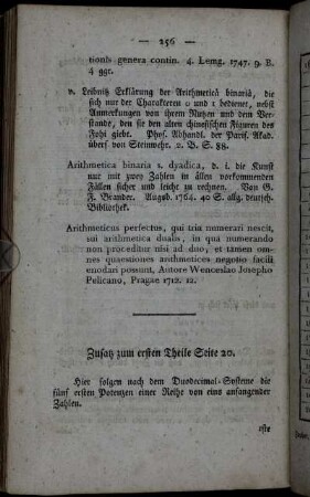 Zusatz zum ersten Theile Seite 20.