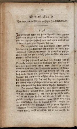 Viertes Kapitel. Von dem zum Destilliren nöthigen Fruchtbrantewein.