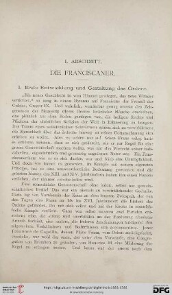 I. Abschnitt: Die Franciscaner