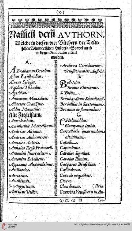 Verzeichnis der zitierten Autoren