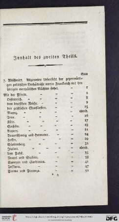 Innhalt des zweiten Theils