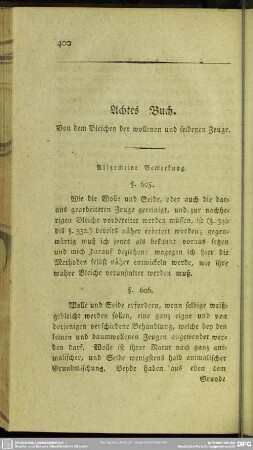 Achtes Buch. Von dem Bleichen der wollenen und seidenen Zeuge