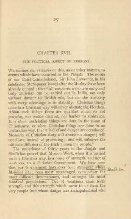 Chapter XVII. The political aspect of missions