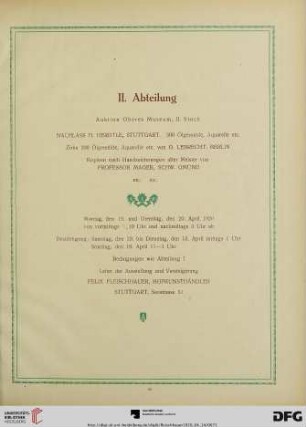 II. Abteilung (Nr. 1-682)