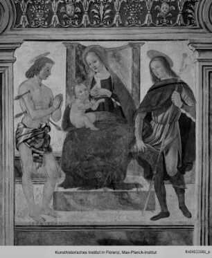 Freskenzyklus : Thronende Madonna mit Heiligen