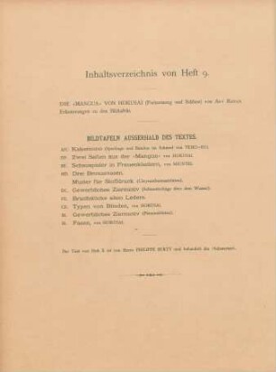Inhaltsverzeichnis von Heft 9