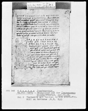 Evangeliar, fol. 2: Initial L(iber generationis) zu Matthäus