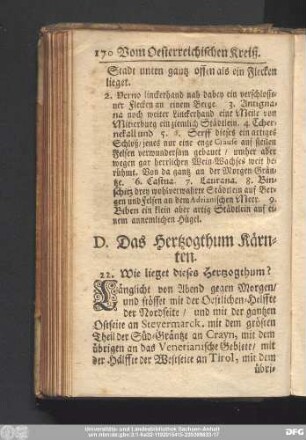 D. Das Hertzogthum Kärnten.