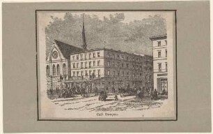 Das Café français in Leipzig an der Grimmaischen Straße auf den Augustusplatz, gebaut 1835 (ab 1914 Café Felsche, bis 1943)