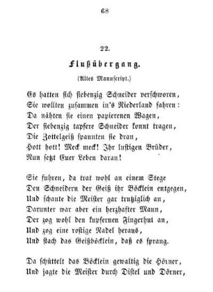22. Flußübergang. (Altes Manuscript.)